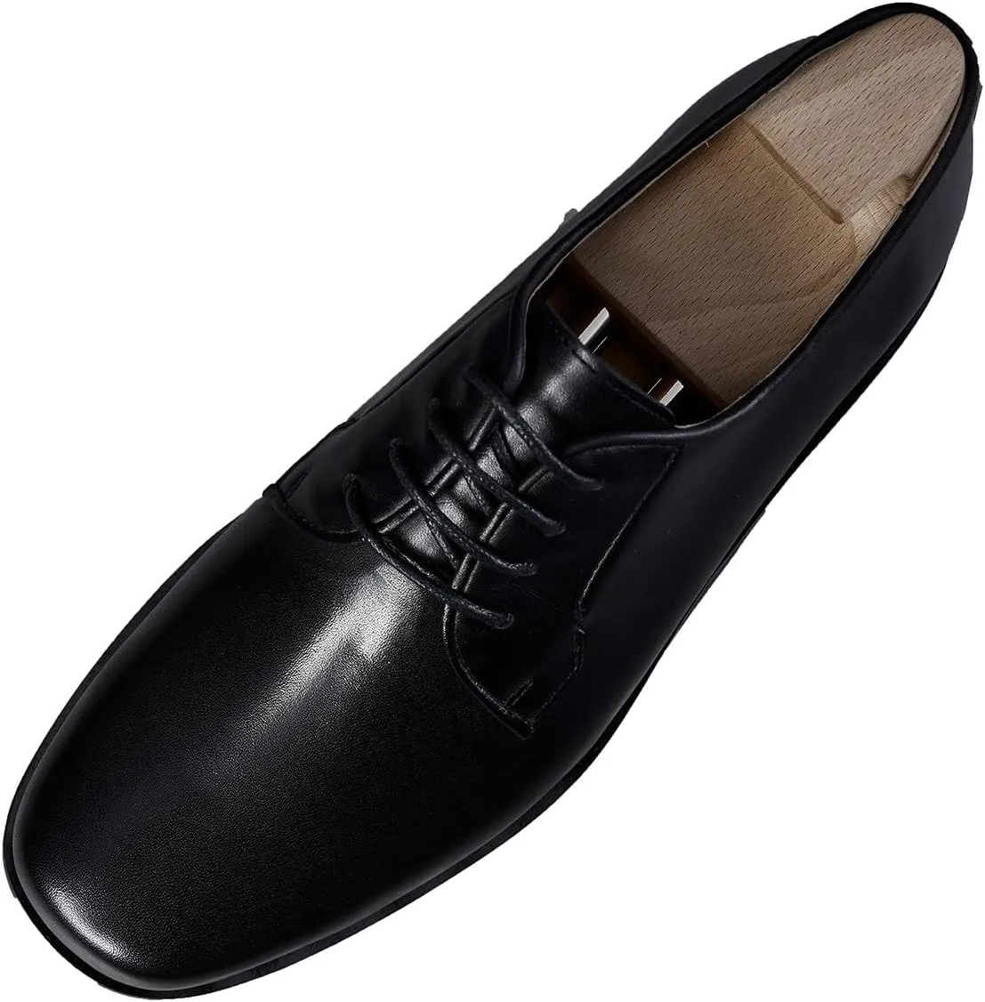 Santimon Men's Oxfords Black Formal Dress Leather Square Toe Dress Derby Shoes Business Casual Shoes for Men