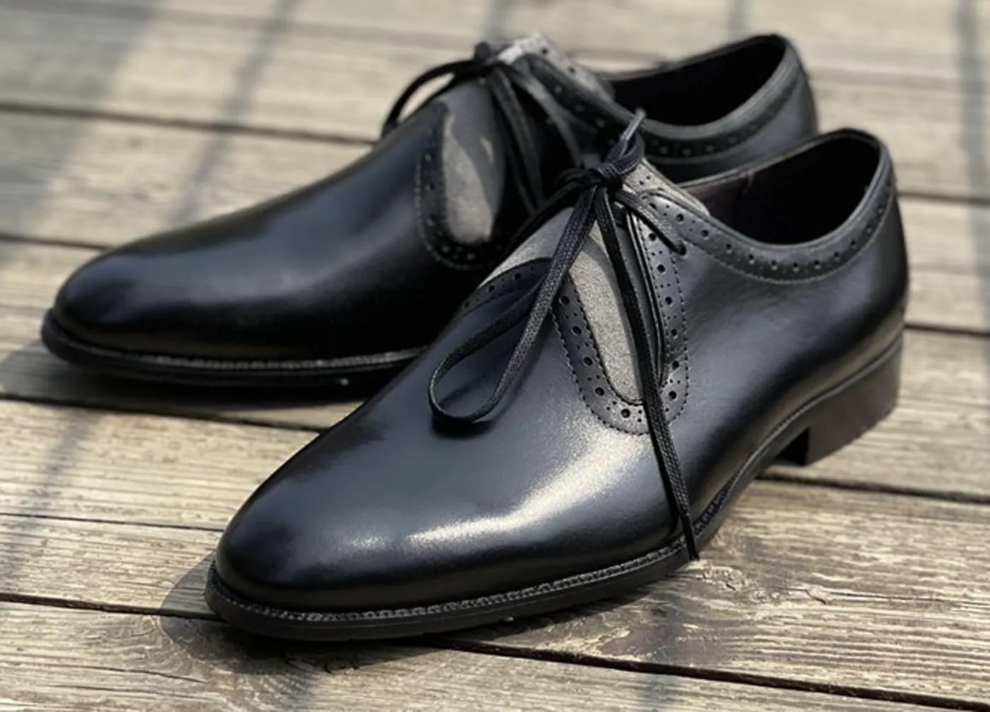 Santimon Men's Oxfords Black Formal Dress Leather Unique Dress Lace Up Derby Shoes Business Casual Shoes for Men