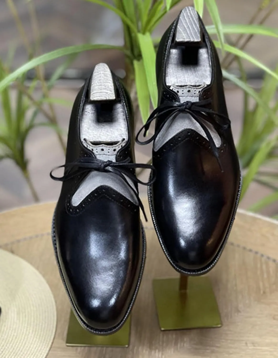 Santimon Men's Oxfords Black Formal Dress Leather Unique Dress Lace Up Derby Shoes Business Casual Shoes for Men