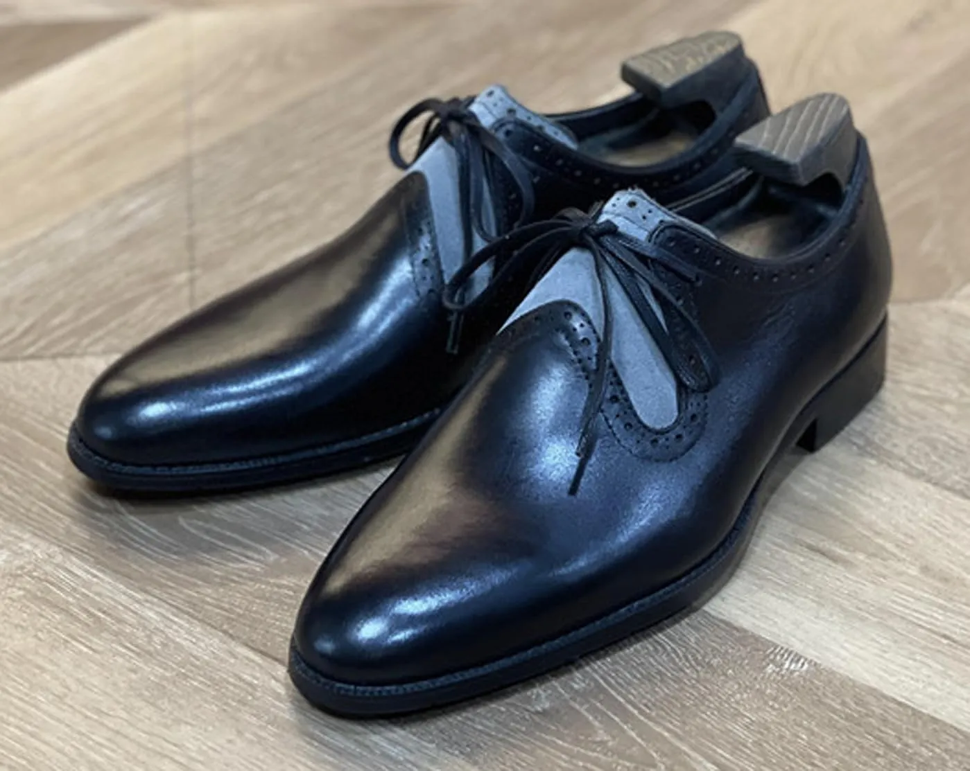 Santimon Men's Oxfords Black Formal Dress Leather Unique Dress Lace Up Derby Shoes Business Casual Shoes for Men