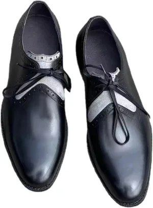 Santimon Men's Oxfords Black Formal Dress Leather Unique Dress Lace Up Derby Shoes Business Casual Shoes for Men