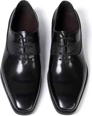 Santimon Men's Oxfords Formal Dress Genunie Leather Plain Toe Suit Shoes Men's Fashion Prom Wedding Business Causal Derby Comfortable Tuxedo Shoes for Men