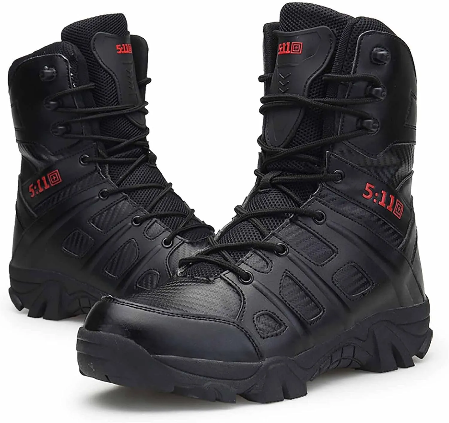 Side Zipper Desert Jungle Boots, Water Proof Tactical Military Mens Outdoor Boot with Sports Socks Durable Army Combat Boots Comfortable Work Boots