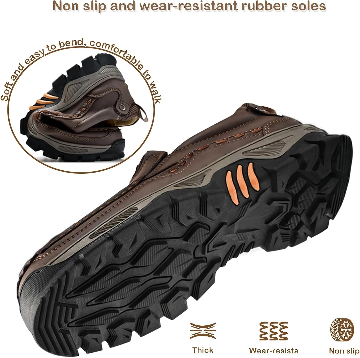 Slip On Waterproof Loafers for Men Soft Lightweight Driving Shoes, Men's Non Slip Business Casual Travel Work Shoes for Walking Travel Outdoor