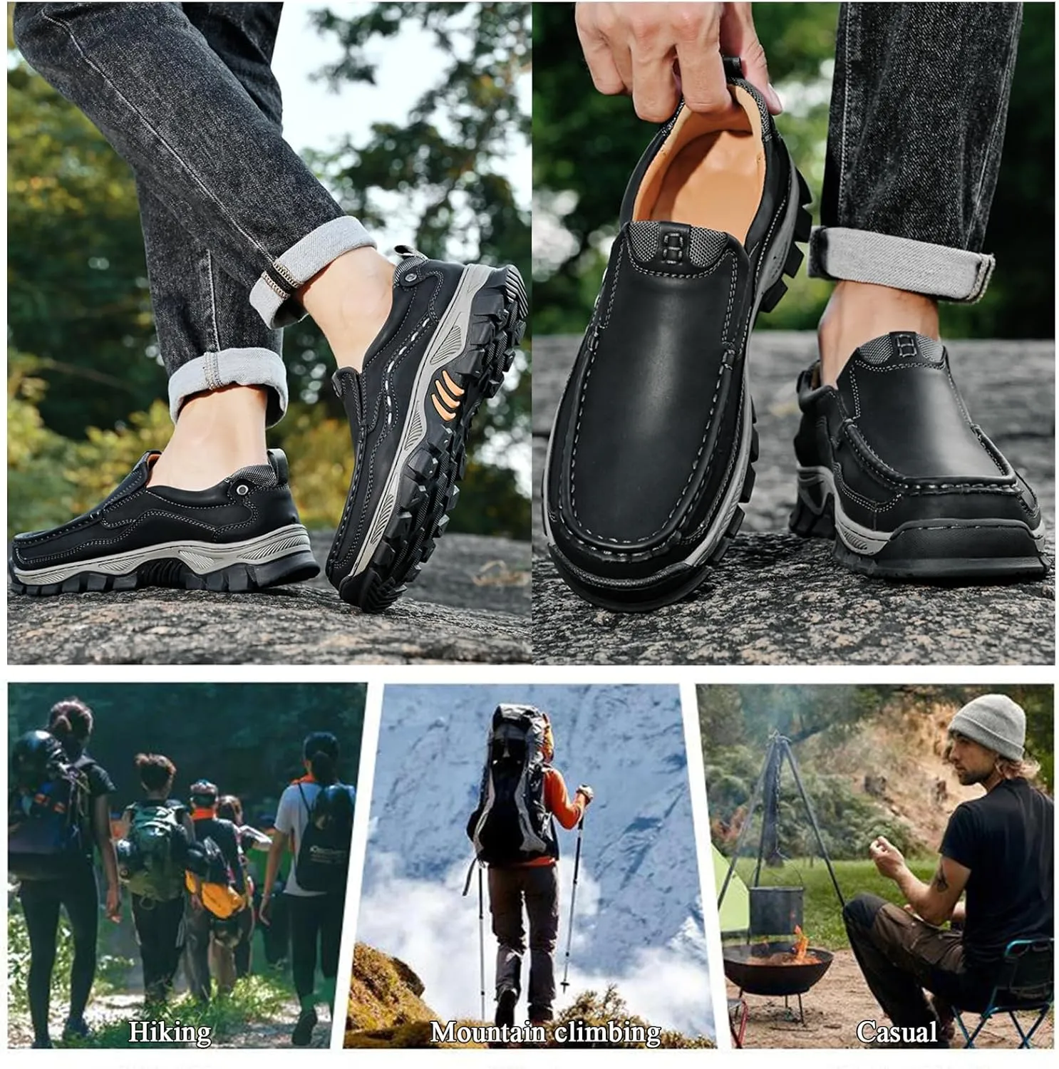 Slip On Waterproof Loafers for Men Soft Lightweight Driving Shoes, Men's Non Slip Business Casual Travel Work Shoes for Walking Travel Outdoor