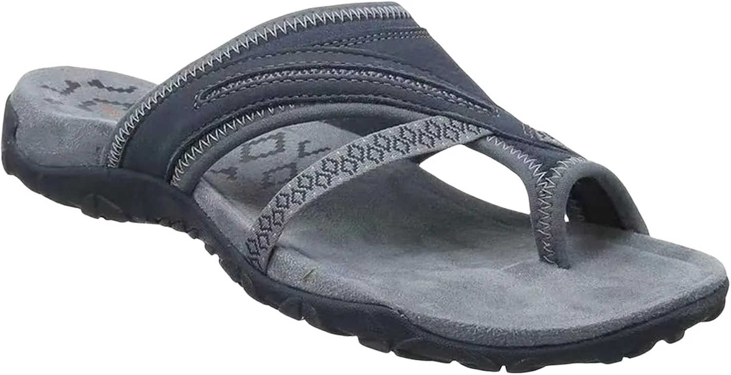 Smoneyful Women's Post Orthopedic Arch Support Sandals with Toe Ring Loop Flip Flops Comfort for Plantar Fasciitis