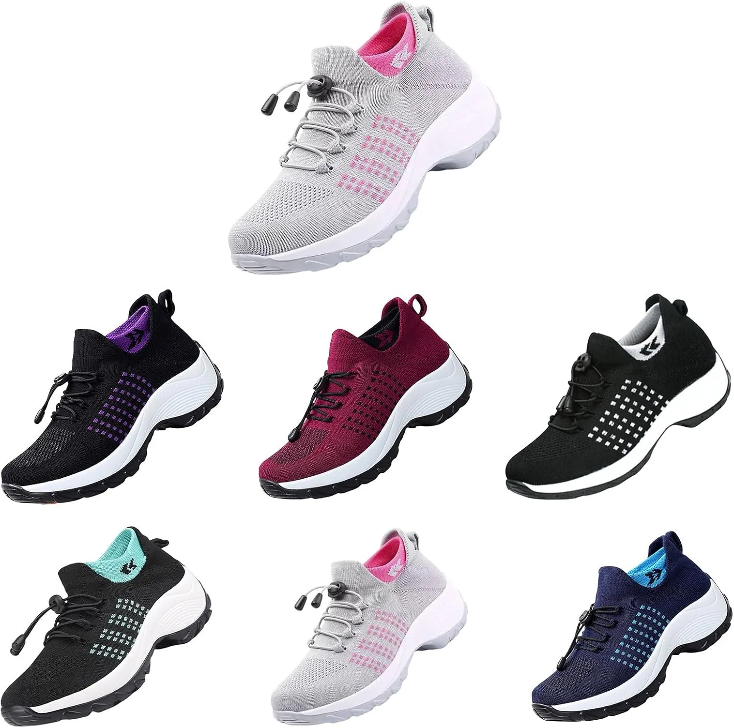 Tennis Shoes Womens Walking Sneakers for Women Black Loafers Women Closed Toe Indoor and Outdoor Christmas Tennis Shoes Comfortable Dressy Slip on