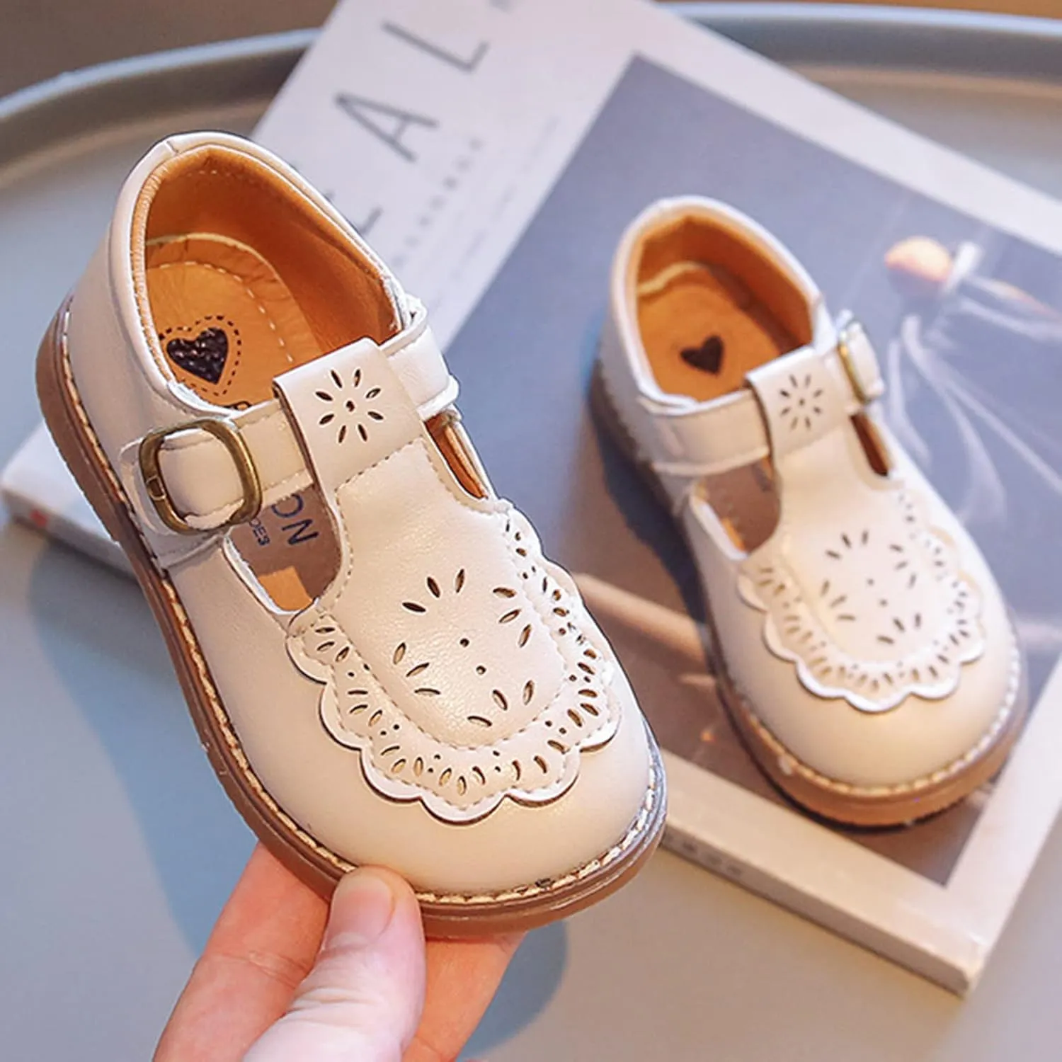 Toddler Little Girl Mary Jane Dress Ballet Flat Party School niform xford Casual Hook and Loop Shoes