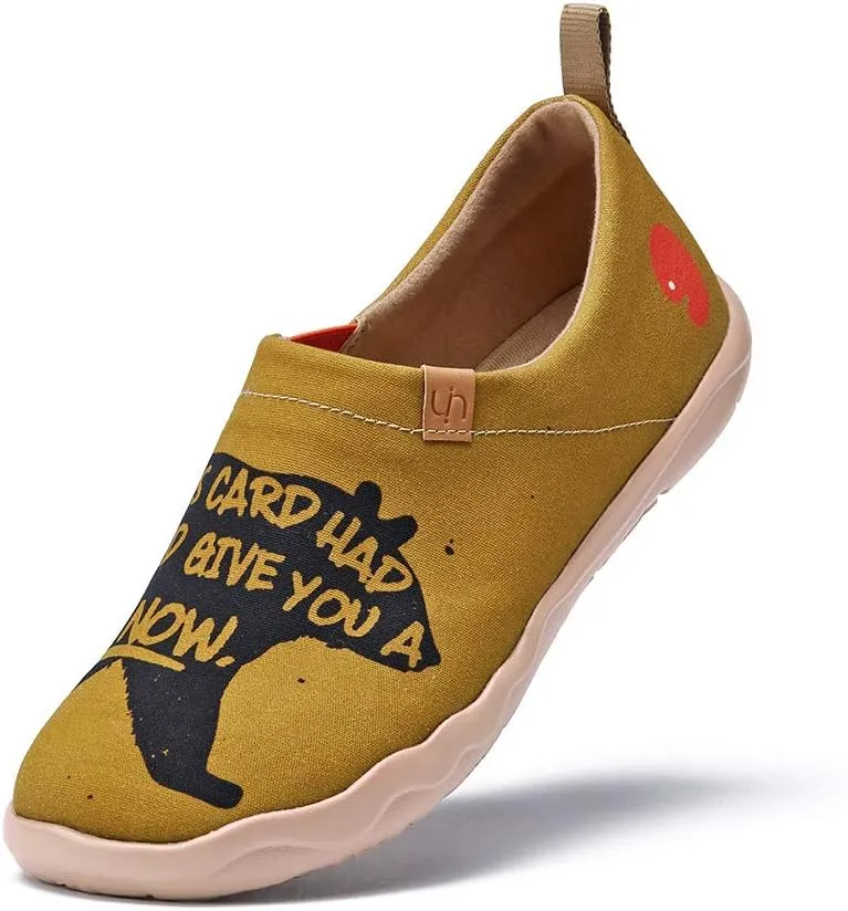 UIN Men's Slip Ons Loafers Canvas Lightweight Sneakers Walking Casual Art Painted Travel Shoes Hug Right Now