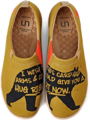 UIN Men's Slip Ons Loafers Canvas Lightweight Sneakers Walking Casual Art Painted Travel Shoes Hug Right Now