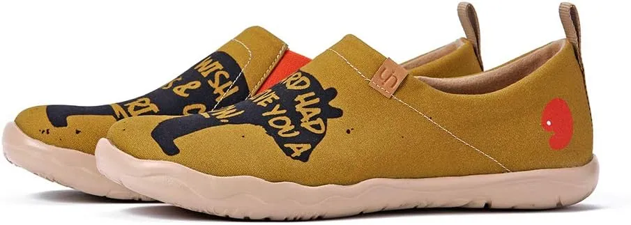 UIN Men's Slip Ons Loafers Canvas Lightweight Sneakers Walking Casual Art Painted Travel Shoes Hug Right Now