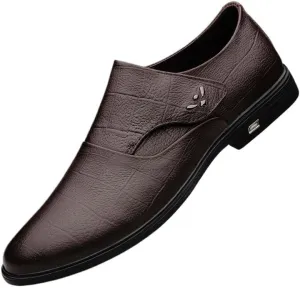 Vintage Hand Business Formal Shoes Leather Shoes for Men Breathable Fashion Classic Slip-On Oxford Low Heels Dress Shoes