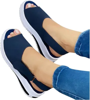 Walking Sandals Women, Womens Adjustable Buckle Peep Toe Slingback Platform Wedge Sandals Walking Shoes