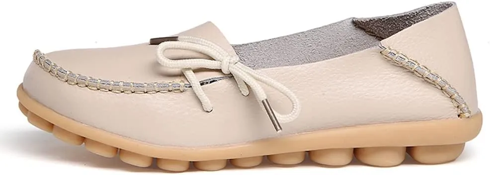 WERWAES Casual Womens Loafers Comfortable Leather Penny Flats Slip on Loafers Breathable Lightweight Driving Classic Moccasins Loafer Shoes for Womens