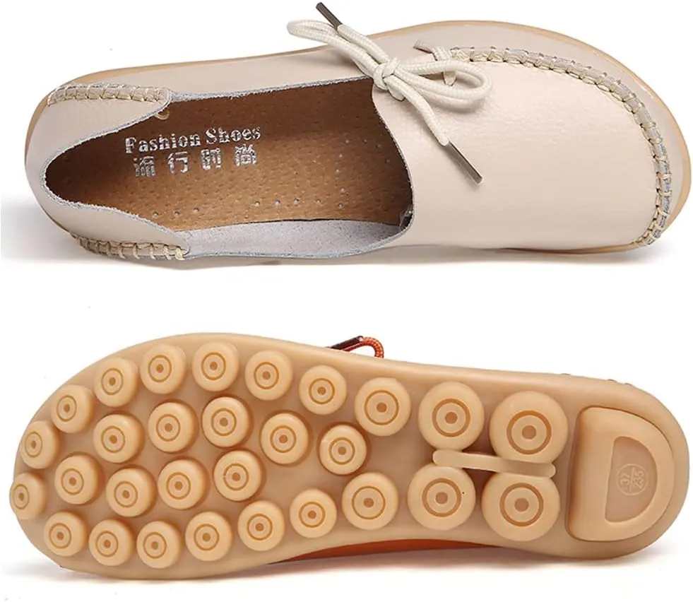 WERWAES Casual Womens Loafers Comfortable Leather Penny Flats Slip on Loafers Breathable Lightweight Driving Classic Moccasins Loafer Shoes for Womens