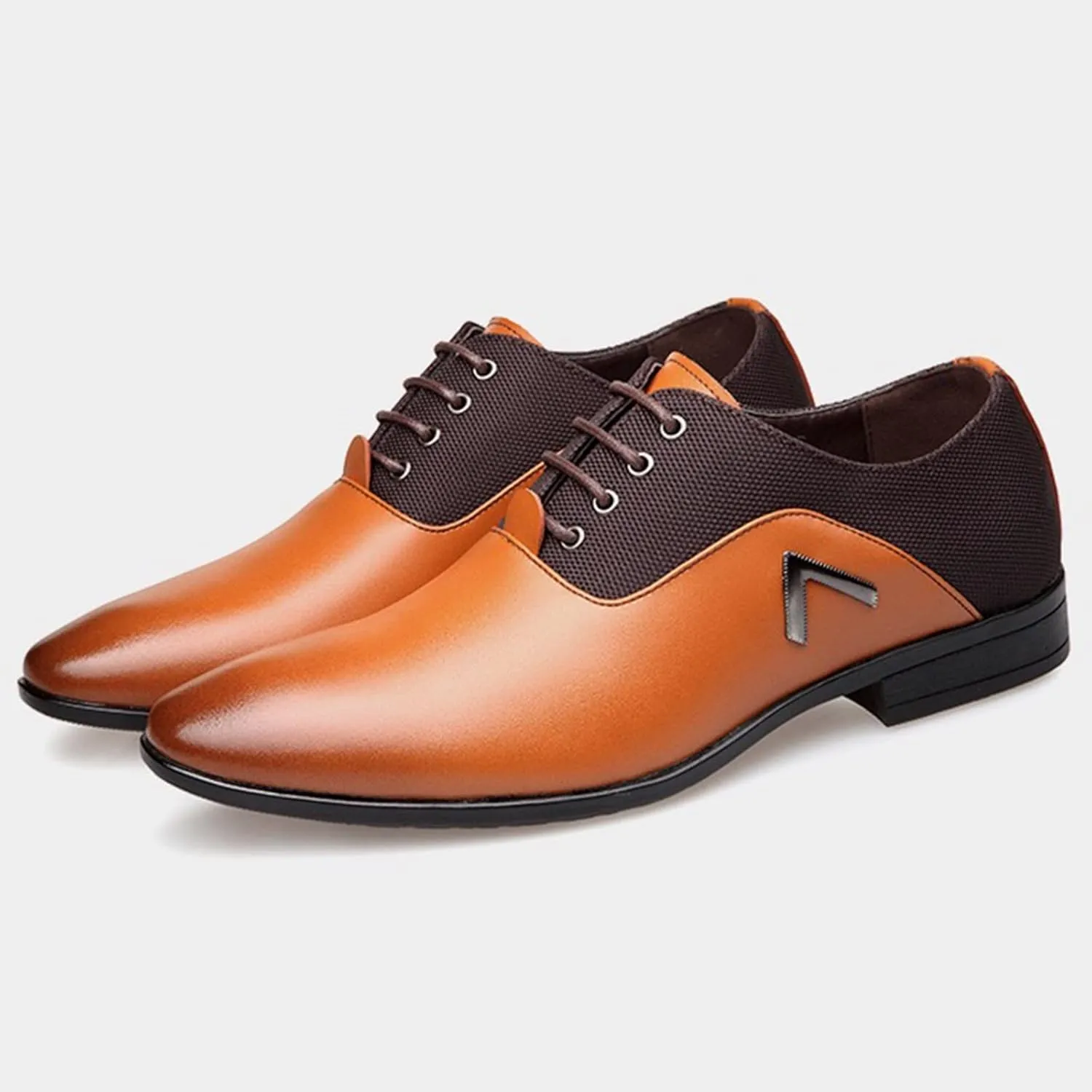 White Dress Shoes for Men Wide Width Classical Style Leather Shoes for Men Slip On PU Leather Low Rubber Sole Block Heel Work White Business Casual Shoes Men
