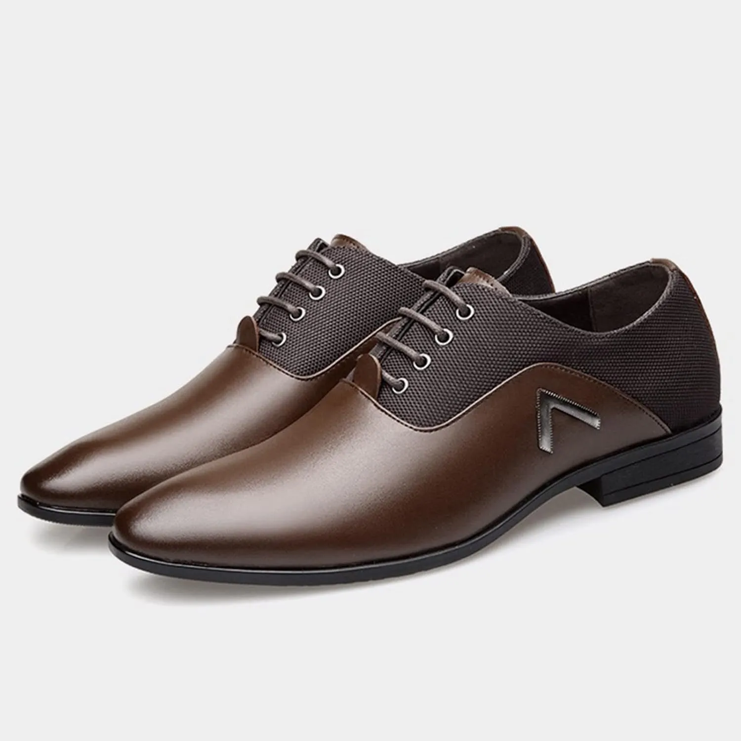 White Dress Shoes for Men Wide Width Classical Style Leather Shoes for Men Slip On PU Leather Low Rubber Sole Block Heel Work White Business Casual Shoes Men