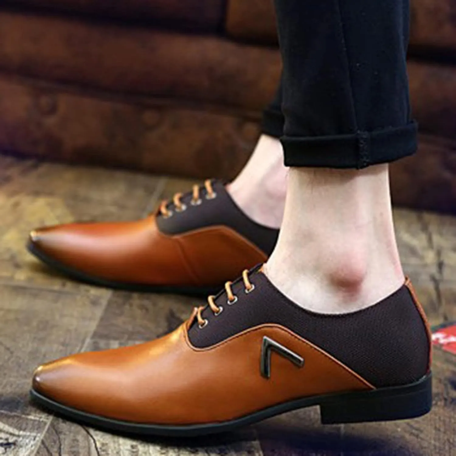 White Dress Shoes for Men Wide Width Classical Style Leather Shoes for Men Slip On PU Leather Low Rubber Sole Block Heel Work White Business Casual Shoes Men