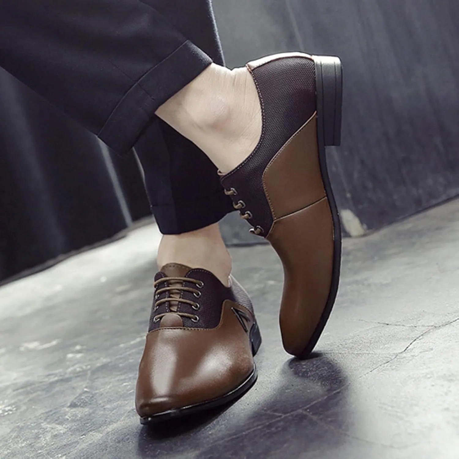 White Dress Shoes for Men Wide Width Classical Style Leather Shoes for Men Slip On PU Leather Low Rubber Sole Block Heel Work White Business Casual Shoes Men