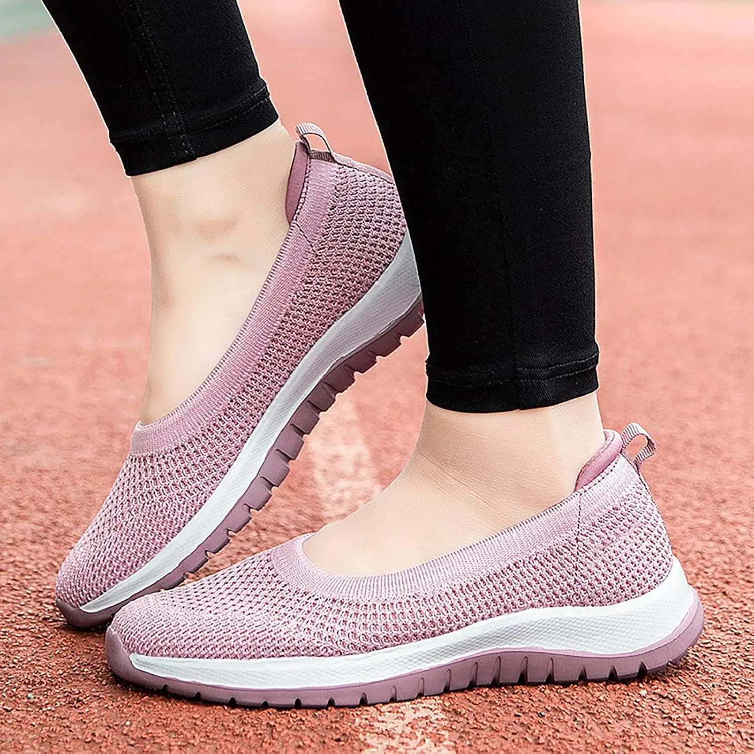 Womens Breathable Soft Sole Casual Sport Shoes Pointed Toe Flat Comfortable Lighweight Sneakers Hands Free Comfy Outdoor Walking Shoes for Ladies
