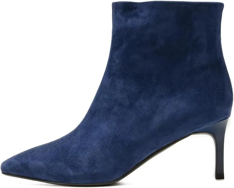 Women's Classic Pointed Toe Heels Suede Ankle Boots