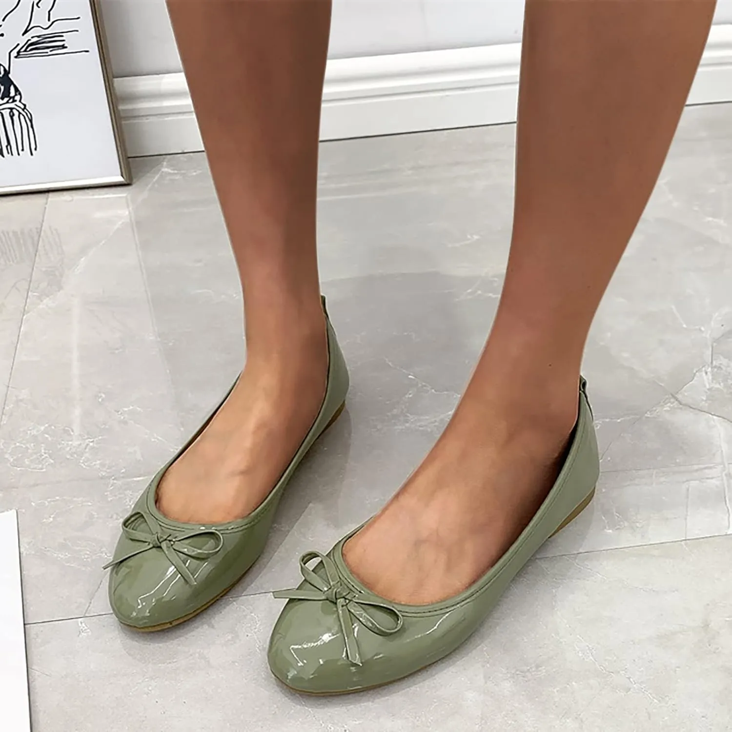 Womens Dress Shoes Flat Women Loafers Comfortable Slip on Non Slip Low Top CasualClosed Back Lightweight Breathable Christmas Sneakers for Women Running Shoes for Women