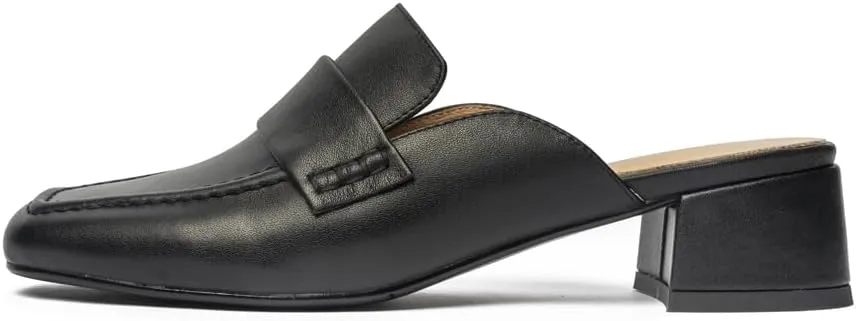 Women's Fashion Leather Heels Mule