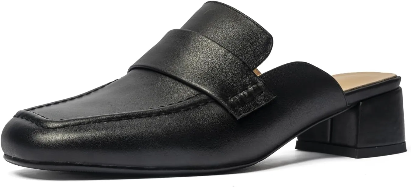 Women's Fashion Leather Heels Mule