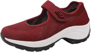 Women's Fashion Sneaker Mesh Slip On Black Non Slip Shoes for Women Comfortable Women Loafers Shoes Casual Black and White Loafers Women Shoes Black Slip On Sneakers Women