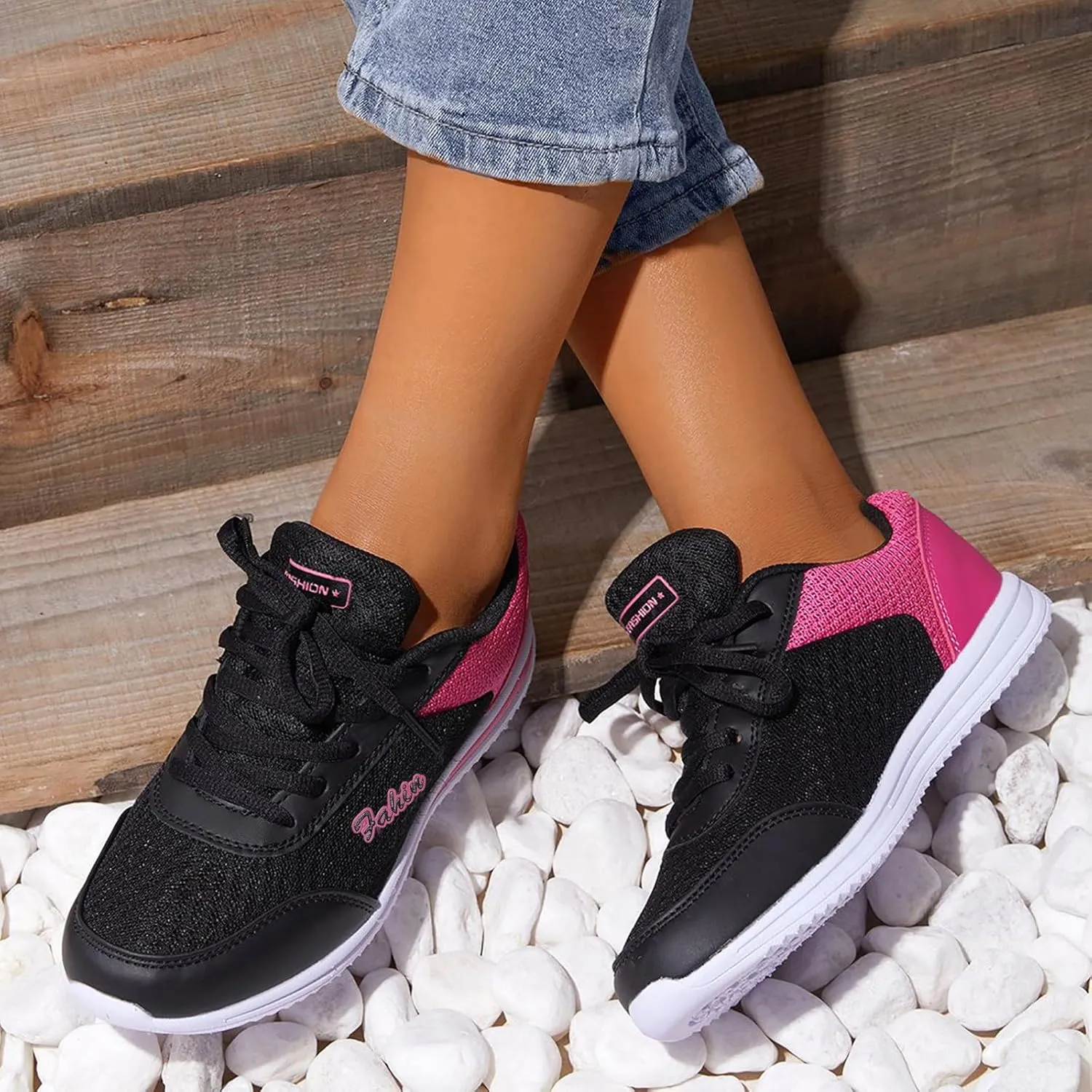 Women's Loafer Flat Platform Sneakers for Women Black Shoes for Women Dressy Loafers for Women Casual Platform Loafers for Women Wide Men's Sneakers