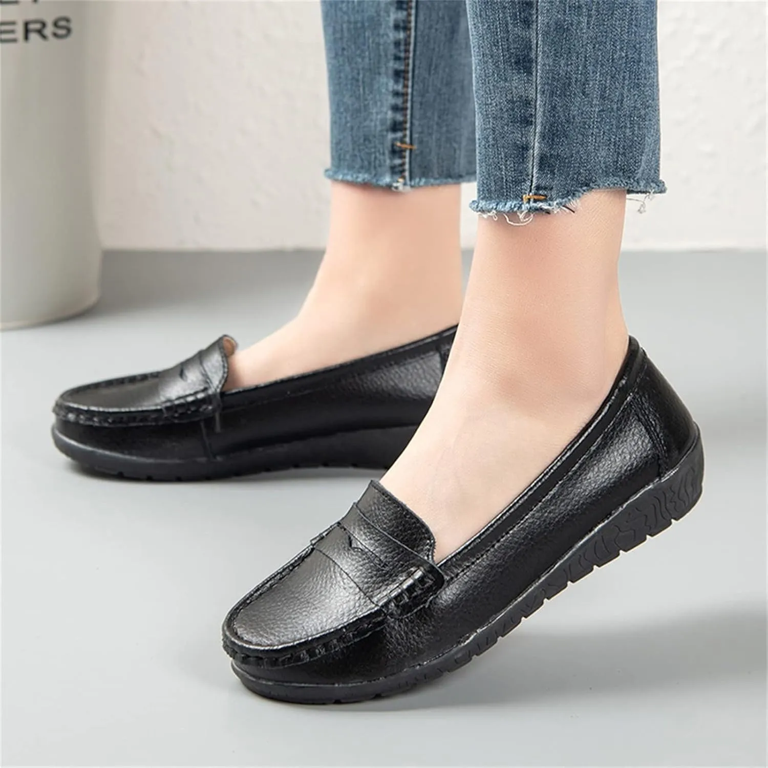 Women's Loafer Shoes Shoes Casual Women's Single Solid Loafers Casual Color Flat
