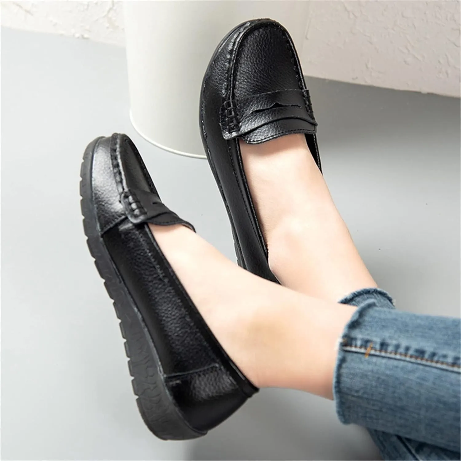 Women's Loafer Shoes Shoes Casual Women's Single Solid Loafers Casual Color Flat