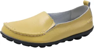 Womens Loafers Leather Penny Loafers Wide Driving Moccasins Classic Flat Shoes Comfort Lightweight Boat Shoes