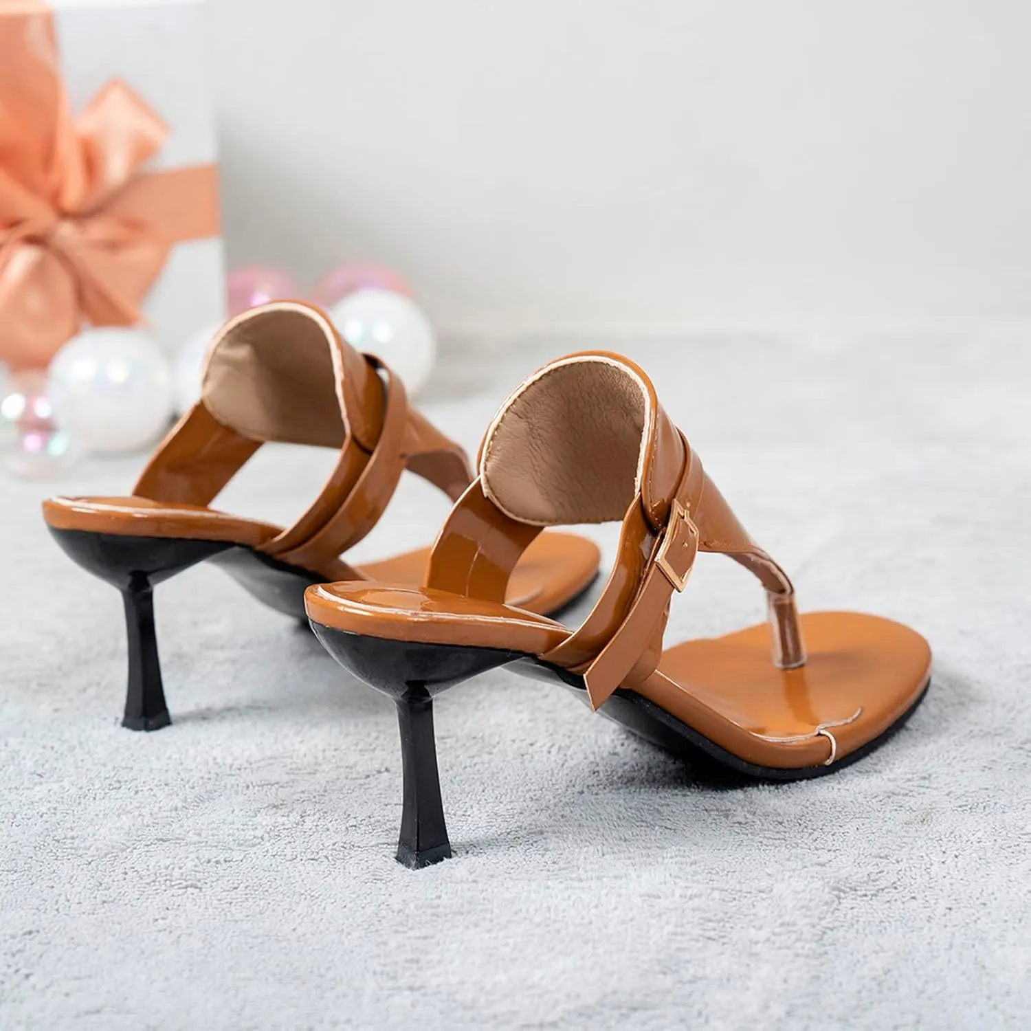 Womens Sandals Low Strappy Lace up Heels Open Square Toe Thong Ankle Strap Heels Sexy Fashion Comfort Dress Shoes