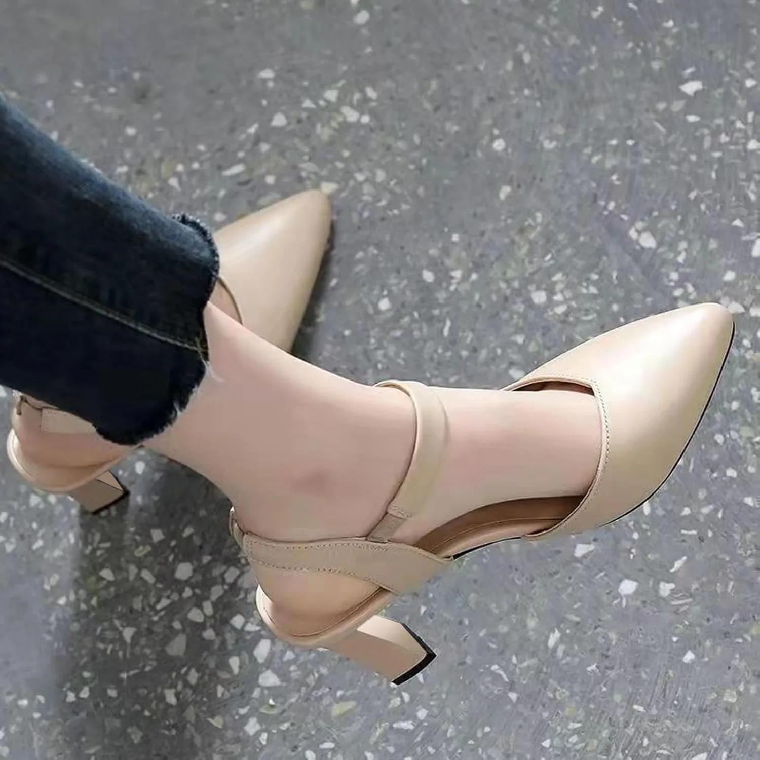 Womens Slingback Pointed Toe Stiletto Pumps Slip-on High Heels Wedding Office Lady Sandals Party Prom Dress Shoes