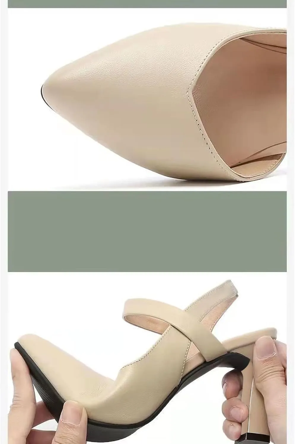 Womens Slingback Pointed Toe Stiletto Pumps Slip-on High Heels Wedding Office Lady Sandals Party Prom Dress Shoes