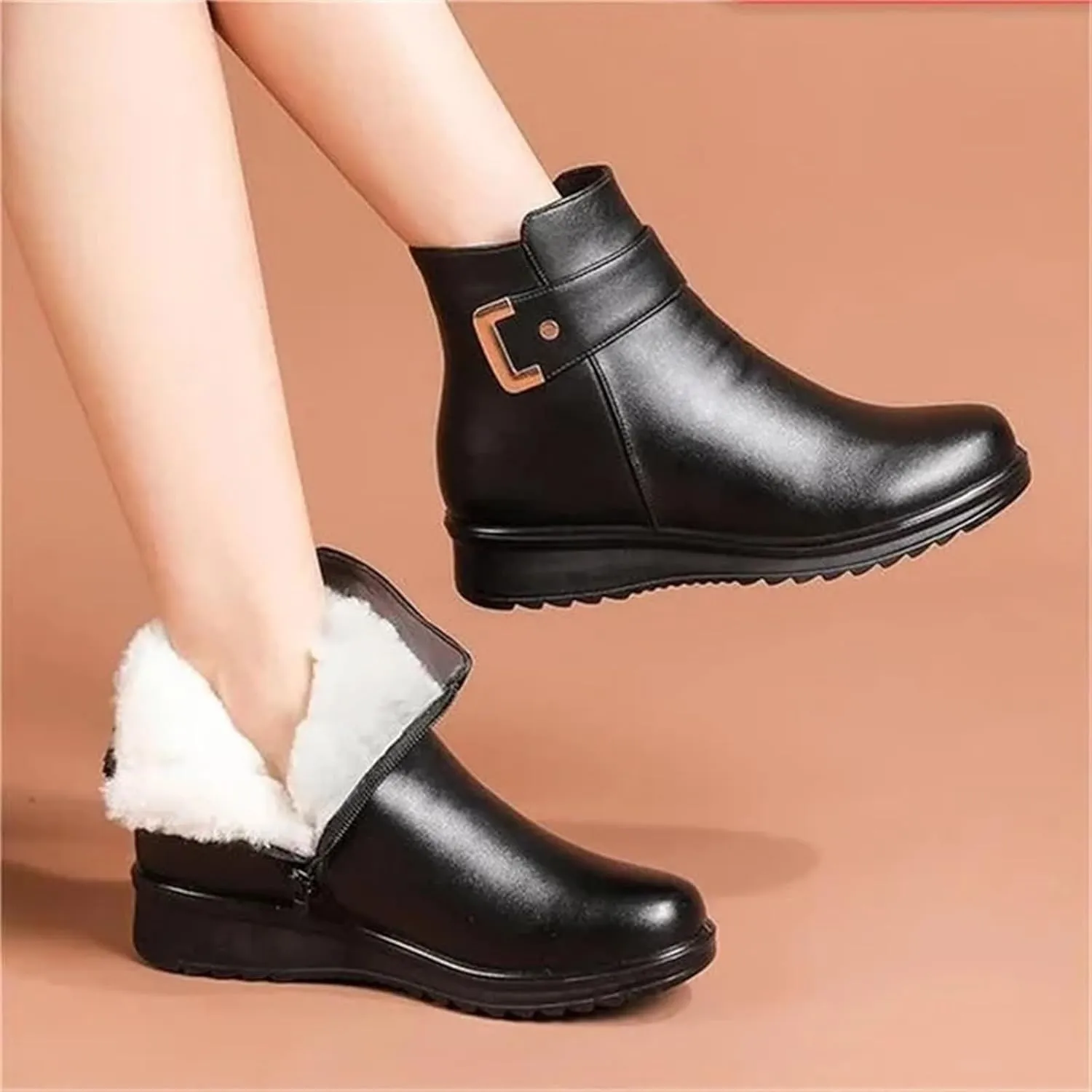 Women's Snow Boots with Heels Women's Fleece Lined Snow Boots Womens Snow Boots Winter Warm Booties Snow Shoe Boot for Women Cowboy Boots for Men Mens Winter Booties