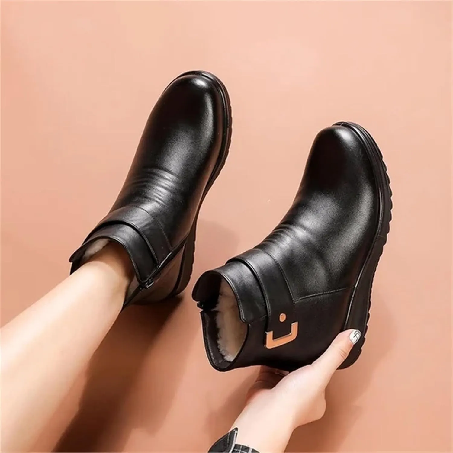 Women's Snow Boots with Heels Women's Fleece Lined Snow Boots Womens Snow Boots Winter Warm Booties Snow Shoe Boot for Women Cowboy Boots for Men Mens Winter Booties