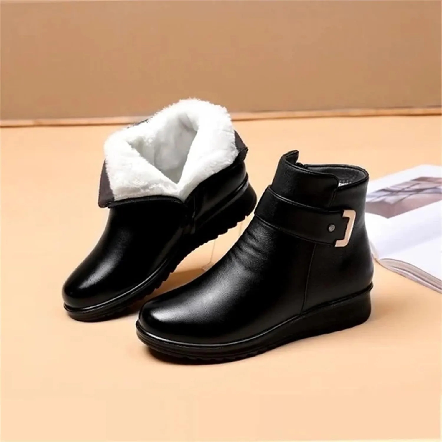 Women's Snow Boots with Heels Women's Fleece Lined Snow Boots Womens Snow Boots Winter Warm Booties Snow Shoe Boot for Women Cowboy Boots for Men Mens Winter Booties