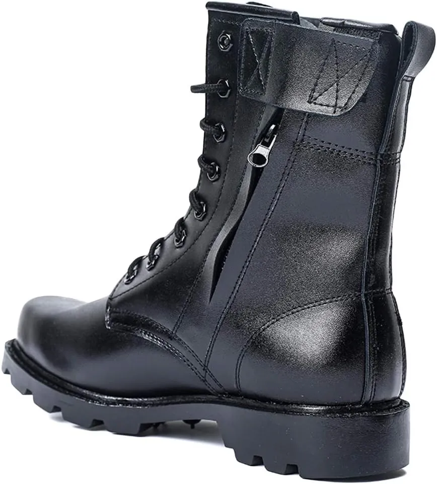 Wygwlg Mens Combat Boots Desert Military Tactical Boots Trekking Training Shoes Durable Safety Shoes High Top Black